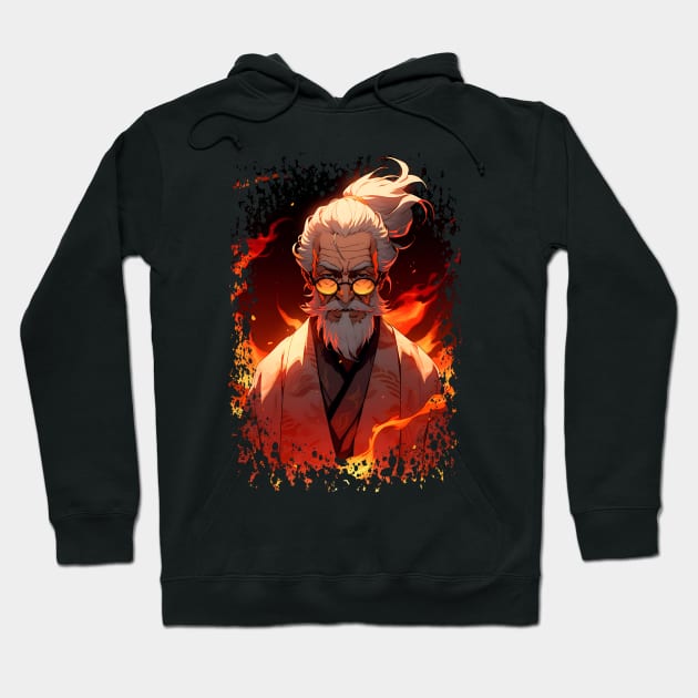 Wise Old Japanese Sensei - Anime Shirt Hoodie by KAIGAME Art